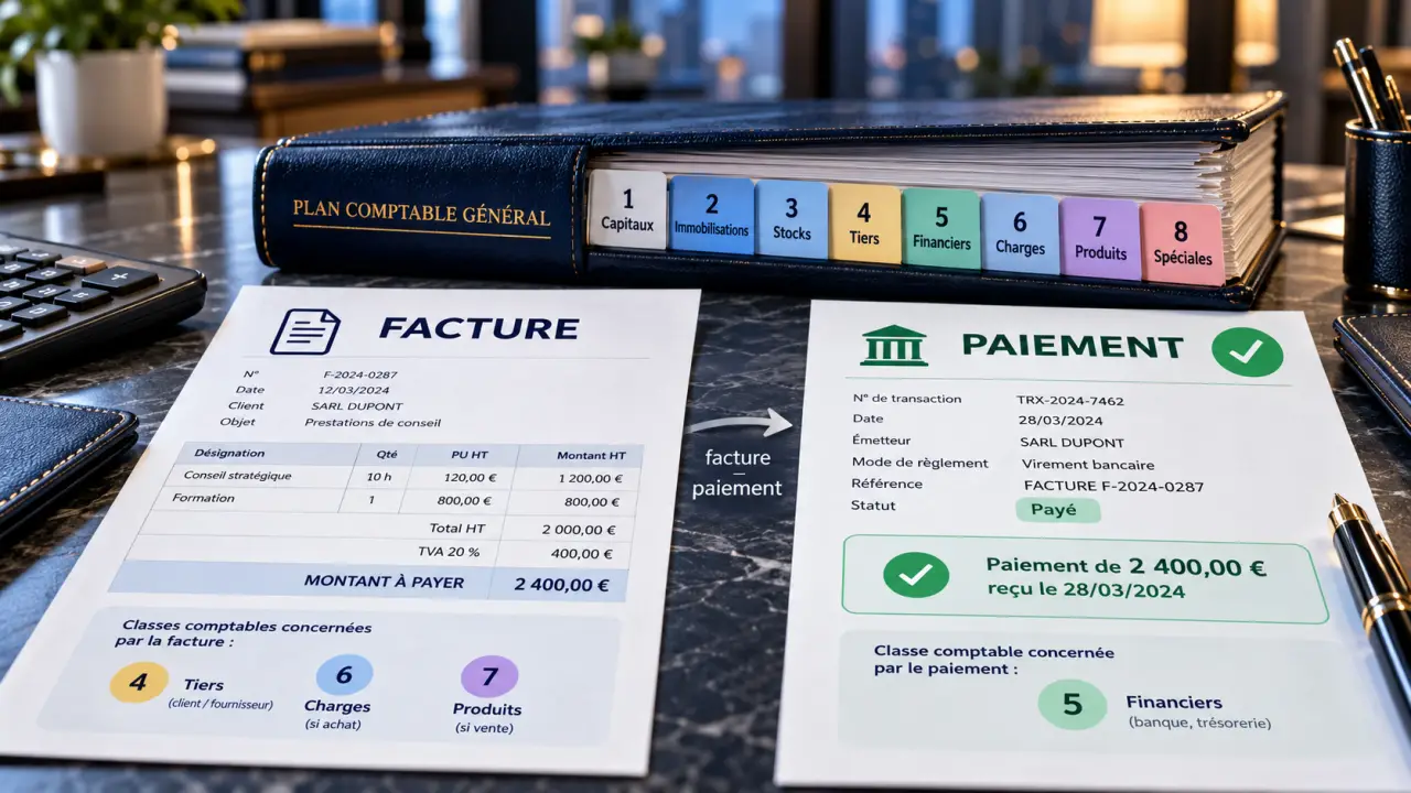 Comptes comptables : repérer les 8 classes et ne plus confondre facture et paiement